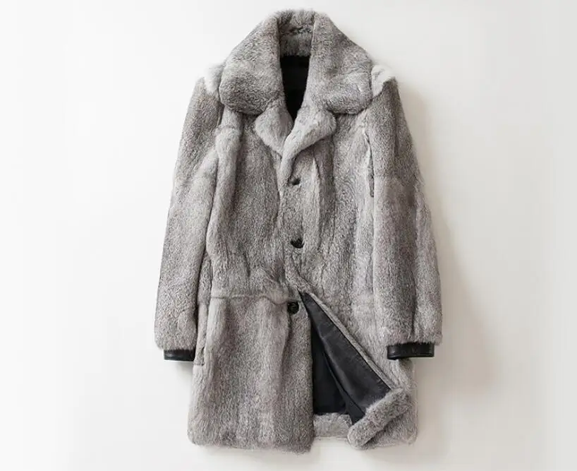 Cheap Winter Overcoats For Men Real Fur Coat From Nature Full Pelt Rabbit Furs Fashion Turn-down Collar Outerwear Rabbit Jackets 2018 3 Cheap Winter Overcoats For Men Real Fur Coat From Nature Full Pelt Rabbit Furs Fashion Turn-down Collar Outerwear Rabbit Jackets 2018 3