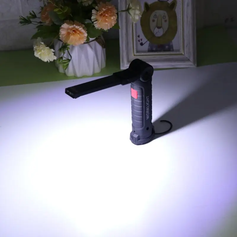 

COB LED Work Light Rechargeable Magnet Flashlight Inspection Lamp Folding Torch
