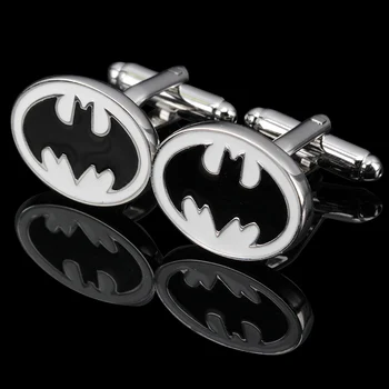 

C-MAN Luxury White Batman shirt cufflink for mens Brand cuff buttons cuff links High Quality Silvery abotoaduras Jewelry