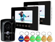 Freeship de dhl 7 “Teléfono Video de La Puerta de Intercomunicación de Vídeo Timbre de la Puerta con Almohadilla Táctil Teléfono Monitor LCD de Visión Nocturna de HD Cámara de La Puerta