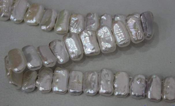 

ddh001580 fresh water pearl necklace DIY Material white Rectangle with two holes 11x18mm 28% Discount