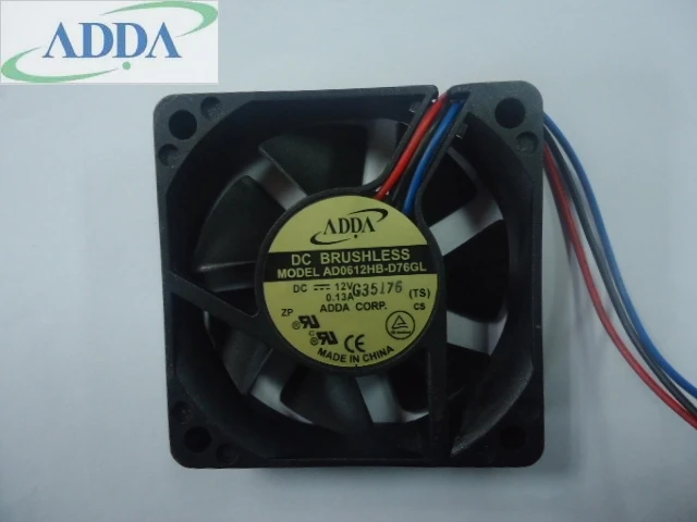 for ADDA 6015 AD0612HS-D76GL DC12V 0.13A Three-Wire Cooling Fan