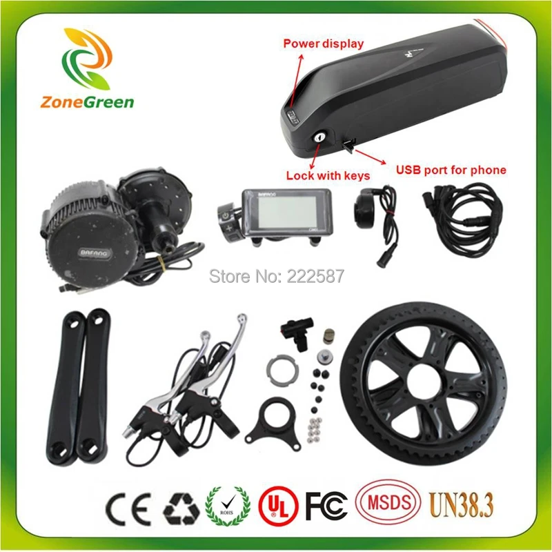 48V 750W Bafang mid drive Электродвигатель с 14Ah Li Ion New Hailong USB для Panasonic или Sanyo ebike комплекты