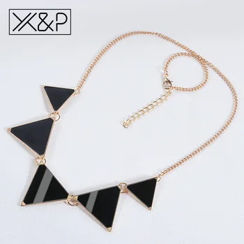 

X&P Fashion Gold Chain Women Triangle Punk Collar Sweater Chain Short Choker Necklaces for Women Girl Necklaces Jewelry Gift