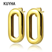 Модные женские Симпатичные серьги-гвоздики для женщин и мужчин 3 цвета геометрические панк овальные серьги ювелирные изделия подарок