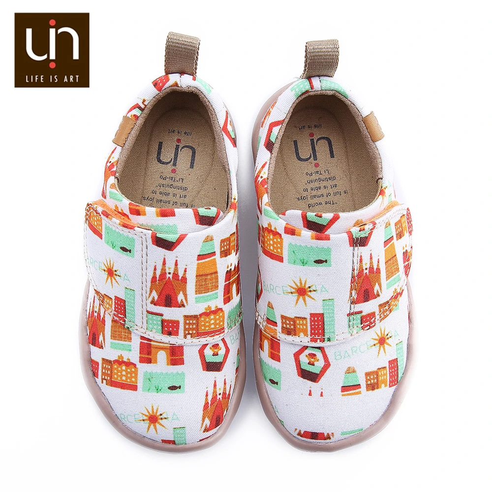 

UIN Art City Design Little Kids Sneakers Easy Hoop & Loop Casual Shoes for Boys/Girls Fashion Flats
