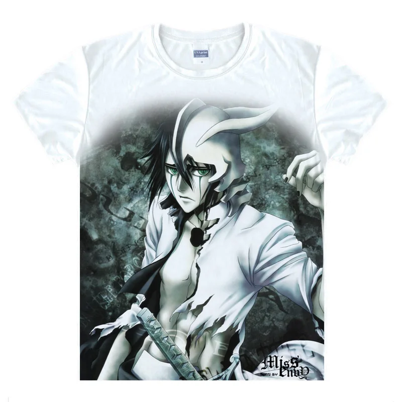 Anime Bleach Cosplay Aizen Sousuke Printed Short Sleeve T shirts Kurosaki Ichigo Tees Hitsugaya Toushirou Casual
