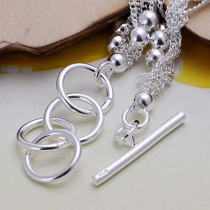 H101 серебряные ювелирные изделия 925 ювелирные изделия с серебряным покрытием браслет шесть линий бусины браслет/rirwsrwf bxuhtakm