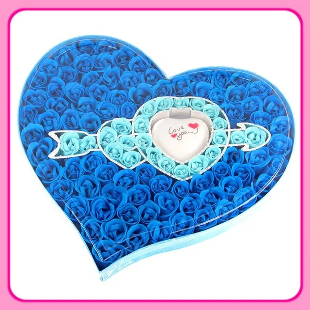 Paper Soap Romantic Rose Flower with Heart-shaped Box Petal Body Bath Soap Christmas Wedding Valentine's Day Items for Lover