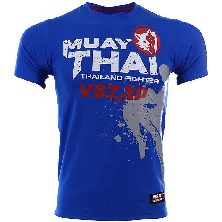 VSZAP T shirt Men Mma Muay Thai Sports Aerobics Running Boxing Clothing