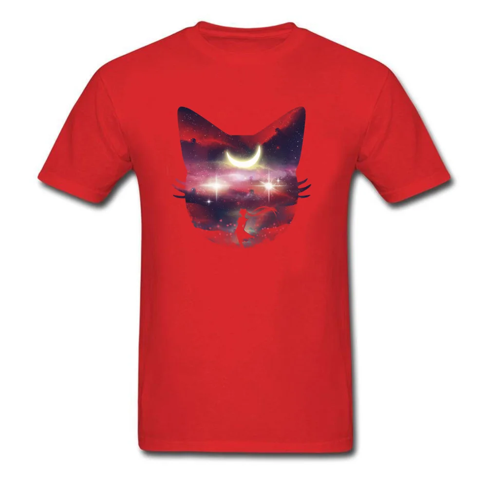 Moon Chaser Tops Tees Graphic Crewneck Birthday Short Sleeve Pure Cotton Men T Shirt Printed On Tees Free Shipping Moon Chaser red
