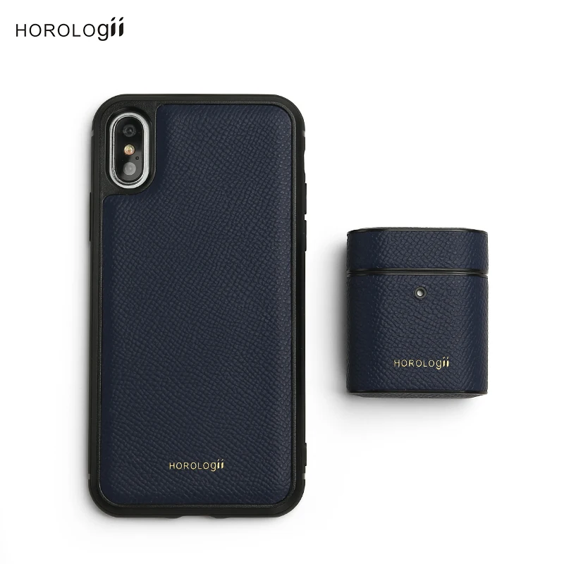 Horologii монограмма бесплатно для iphone XS Max чехол и AirPods кожаный подарочный набор