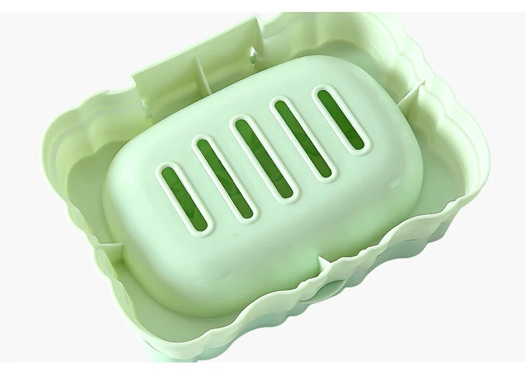 Прямоугольная пластиковая коробка для хранения, креативный держатель для мыла для ванной комнаты, нескользящая коробка для кухонного ящика, контейнер, дренажная тарелка с крышкой