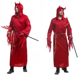 Взрослый костюм для Хэллоуина вечерние сценические костюмы дьявол халаты одежда для мужчин