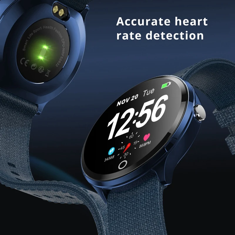 Men'S Smart Watch Waterproof Toughened Glass Smart Band Fashion Fitness Blood Oxygen Pk V12 Bracelet
