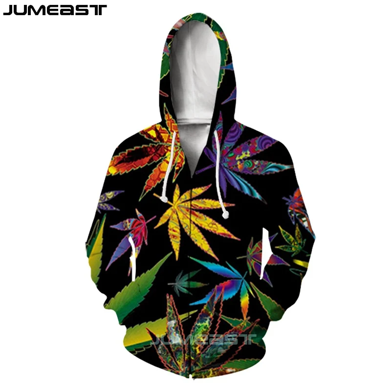 

Jumeast Brand Men/Women 3D Printed Cigarette Leaf Short Sleeve Casual Sweatshirt Hip Tobacco Leaves Zipper Hoodies Pullover