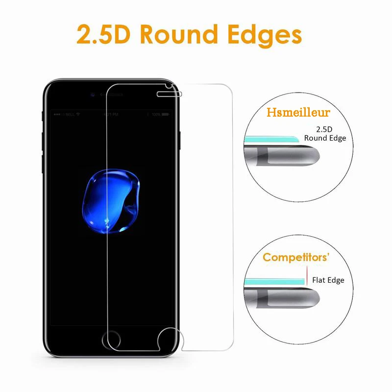 Hsmeilleur-Screenprotector-For-iPhone-X-10-Tempered-Glass-Protective-Film-For-iPhone-8-7-6-6S-Plus-5-5S-SE-5C-4-4S-Verre-Trempe (2)