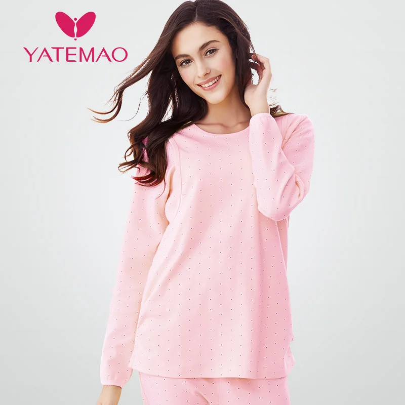

YATEMAO Cotton Long Sleeve Pajama Tops Winter Maternity Nursing Clothes Breastfeeding Clothing Pregnancy Sleepwear Without pant