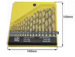 Новый 19 шт./компл. 1-10 мм HSS Титан покрытием Кобальт Бурильные долото Комплект Металл бурового инструмента Толстые железные и алюминий