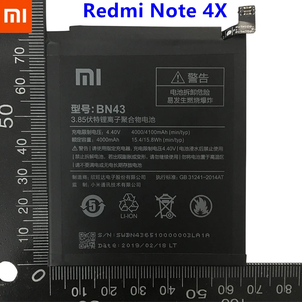 

2019 100% Original Original Real 4100mAh BN43 Battery For Xiaomi Redmi Note 4X Snapdragon 625 / Note 4 global Snapdragon 625