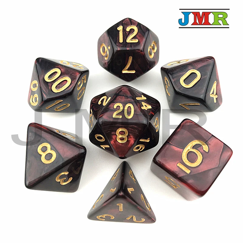 

Red with Black Double Color Effect Polyhedron Role Playing Game for Dungeons and Dragons Cube Game,Rpg Game Dice Playing As Gift