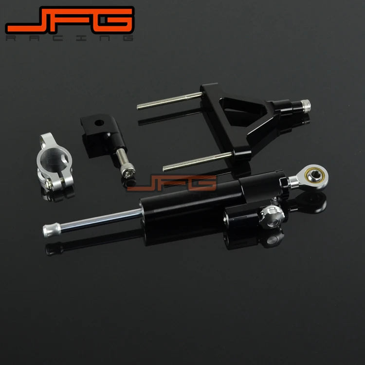 

CNC Steering Damper Stabilizer Linear Reversed Safety Control & Adapter Bracket For KAWASAKI ZX6R ZX-6R 2007 2008 07 08