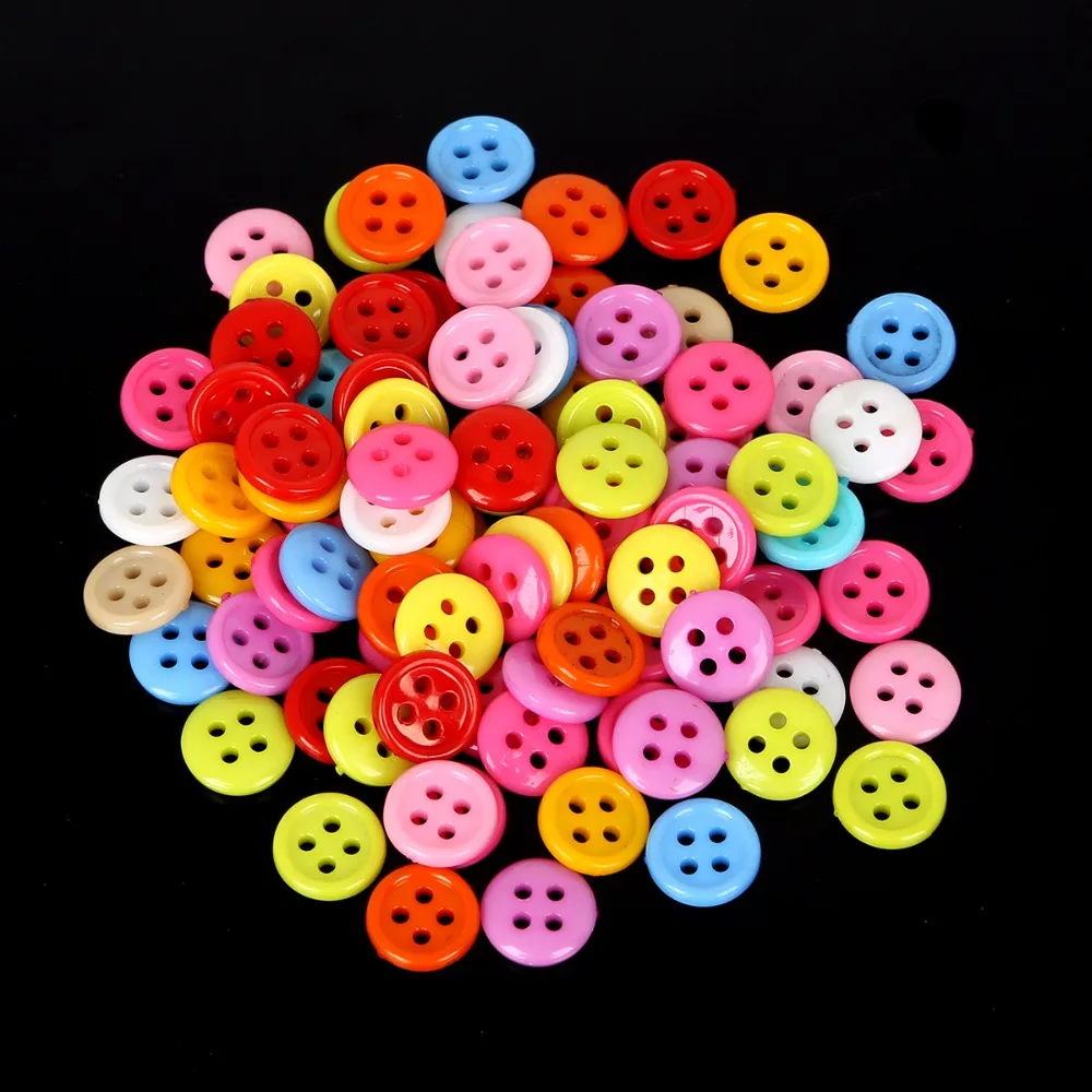 100 шт Случайные Смешанные 4 отверстия пластиковые кнопки для скрапбукинга ремесла DIY Детские аксессуары для шитья одежды пуговицы украшения