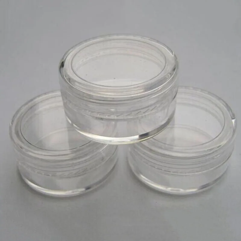 

5 Pcs 5 G Portable Plastic Cosmetic Empty Jar Pot Box Makeup Nail Art Cosmetic Bead Storage Container Round Bottle Transparent