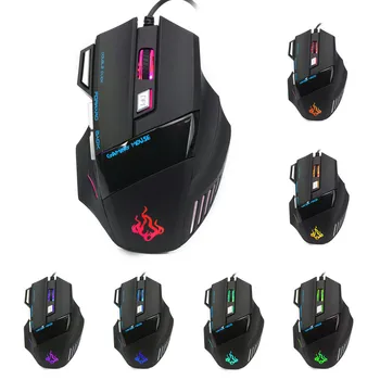 

Professional 7 Buttons 5500 DPI Wired Gaming Mouse LED Optical Game MiceGame Pro Gamer Computer Mice For PC Laptop High Quality