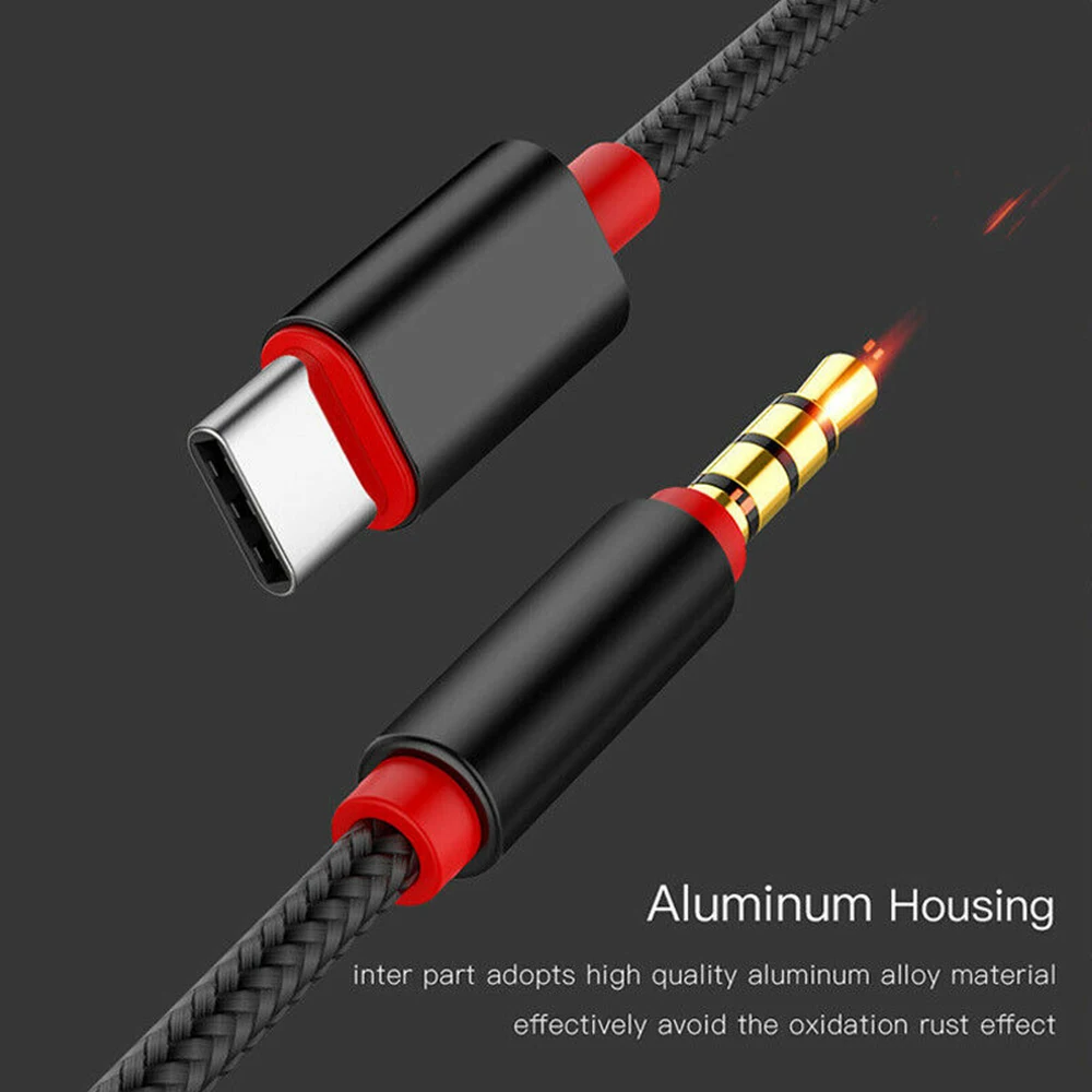 Разъем 3 5 мм мужской автомобильный AUX Аудио адаптер Кабель AUX 1M USB Тип C до 3 5 мм AUX Кабель