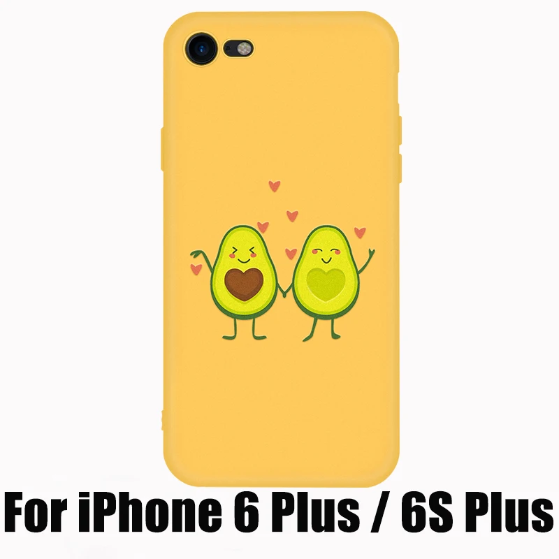 Cute Avocado Pattern Case For Apple AirPods 2 With Hooks Earphone Cover For Apple Air Pods Soft Cartoon Avocado Cases For iPhone - Color: For 6Plus 6SPlus