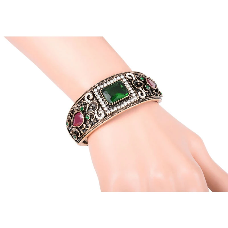 Women Retro Cuff Bracelets Vintage Bangles Turkish Jewelry Hand Accessories For Bag Ladies Jewelry metal bracelet
