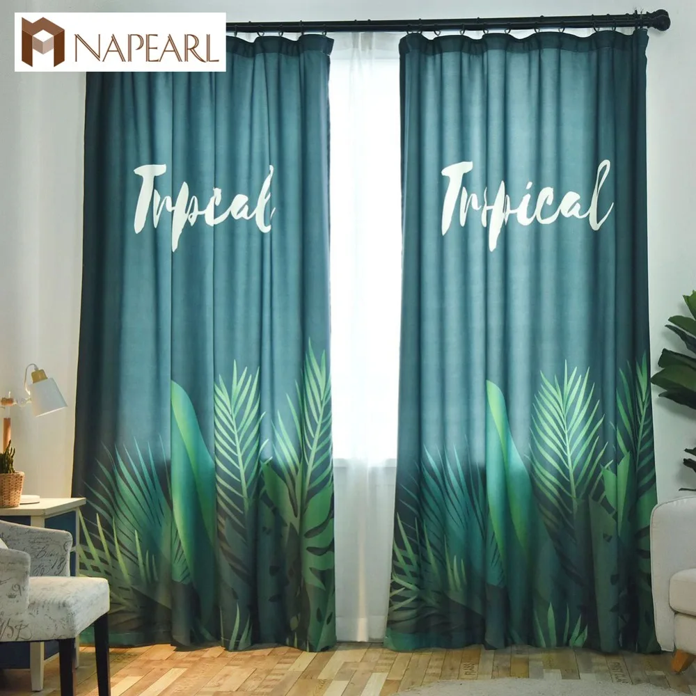 NAPEARL Modern curtains spring green living room bedroom curtains
