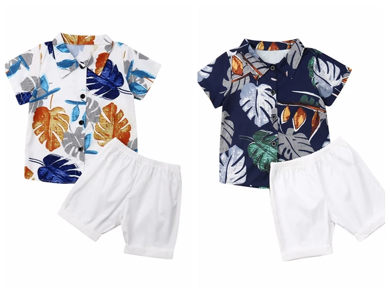 

Emmababy 2019 Fashion Summer Toddler Baby Boy Clothes Blue White Tops T-shirt Short Pants Outfit Set Kids Clothes