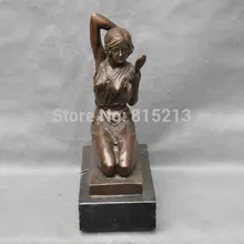 Bi00999 11 ''чистый бронза Для женщин Посмотрите в зеркало статуя фигурка