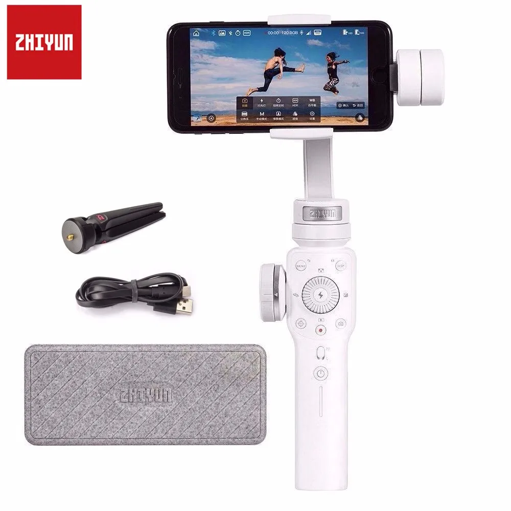 Zhiyun Smooth-Q гладкий 4 3-осевой телефон ручной шарнирный стабилизатор с поворотом на мобильный телефон для iPhone 6, 7, 8, X samsung Galax S8 Plus смартфон