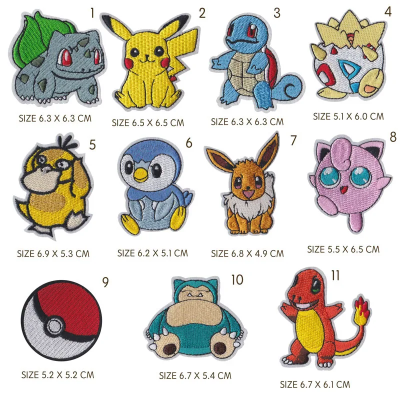 

1Pcs Pikachu Pokemon Go Team logo iron on patches UMBREON Movie TV Game Series Cosplay Costume Embroidered Emblem Badge fan art
