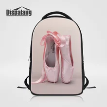 Dispalang Women Daily Backpacks Girls Fashion School Mochila Escolar Pink Ballet Shoes Printing Laptop Bag Female Shoulder Bags