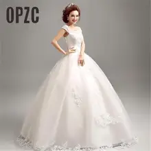 Винтаж Тонкий Слово Кружево росы цветы Кружево до белого Свадебные платья Новинка года корейский стиль платье невесты pricness Vestido De Noiva QN