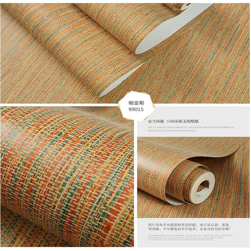 

Wholesale Plain Bamboo Woven Wallpaper Living Room Restaurant Bedroom Background Pure Color Straw Wallpaper Roll Home Decor