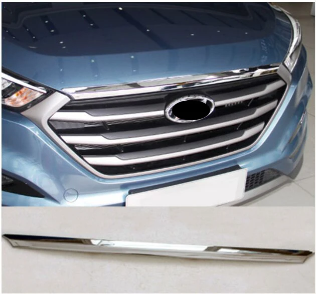 

ACCESSORIES FIT FOR HYUNDAI TUCSON TL 2015 2016 CHROME FRONT HOOD BONNET GRILL LIP MOLDING COVER TRIM BAR GARNISH MESH