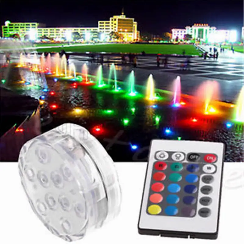 4pcs LED Multi Color RGB Submersible Waterproof Light Lamp + Remotes