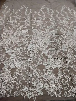 

New Design YXZX-4502 white sequins African French Lace Fabric Embroidered Nigeria French Net Lace fabric