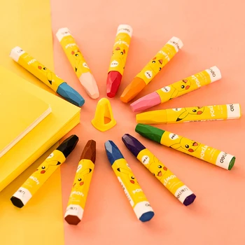 

12/18 Colors Wax Crayons Oil Pastel Pokemon Pikachu Drawing Paint Graffiti Pen For Kids School Office Art Supplies Gifts