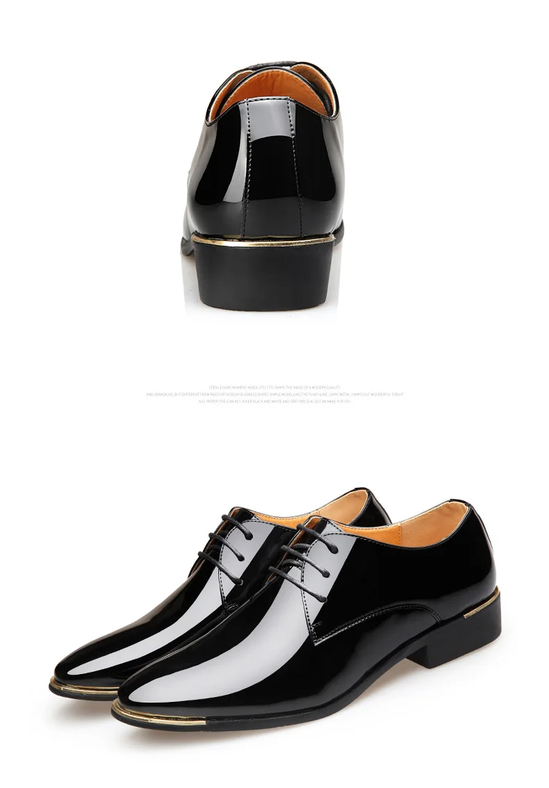 Мужские Роскошные модельные туфли из лакированной кожи; мужские туфли-оксфорды; итальянские белые мужские туфли-Дерби на плоской подошве; Прямая ; большие размеры 3847H258