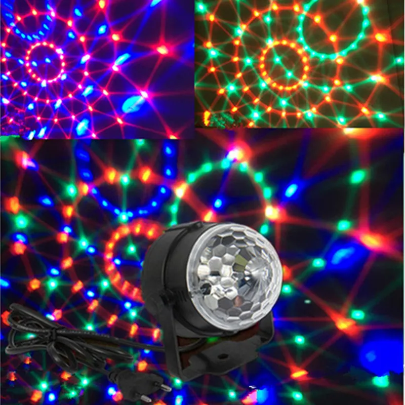 2 шт. мини RGB LED кристалл магический шар сценический эффект Освещение лампы Party Дискотека DJ участник магический шар лампа AC110V-220V