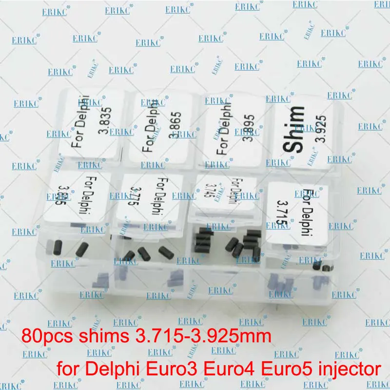 

Calibration Injector Lift Shims Set Size 3.715-3.925mm 80pcs Injector Nozzle Valve Shim for Delphi Series Injector