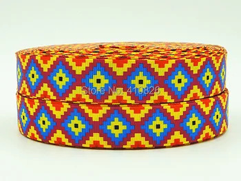 

Q&N ribbon 7/8inch 22mm 140903003 "Geometric" Printed Craft grosgrain ribbon 50yds/roll free shipping