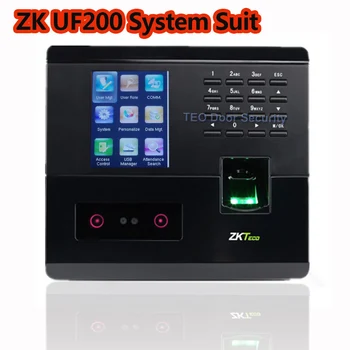 

Door Access Control System suit Bolt Door Lock NC Face device New Facial Fingerprint reader Time Clock ZK UF200 system