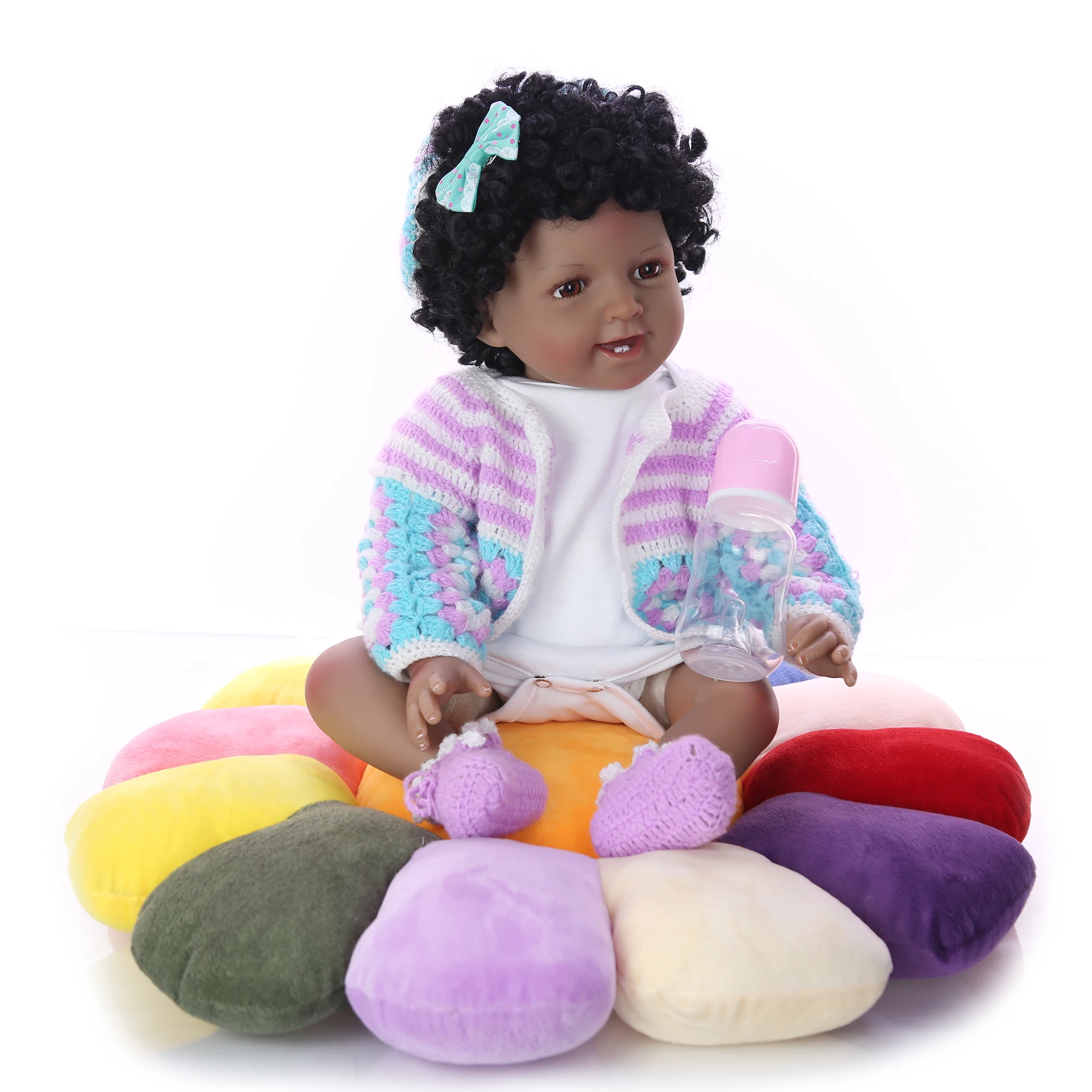 Новый Reborn Baby милые куклы Boneca черный Skin22 &quotМягкая силиконовая Возрожденный